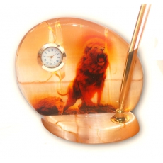 Письменный прибор со львом (с часами)